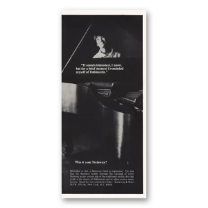 1966 Steinway Piano Print Ad | It Sounds Immodest