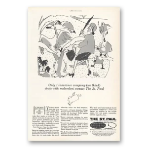 1966 St Paul Insurance Print Ad | Malevolent Swans