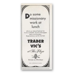 1966 Trader Vics Print Ad | Missionary Work