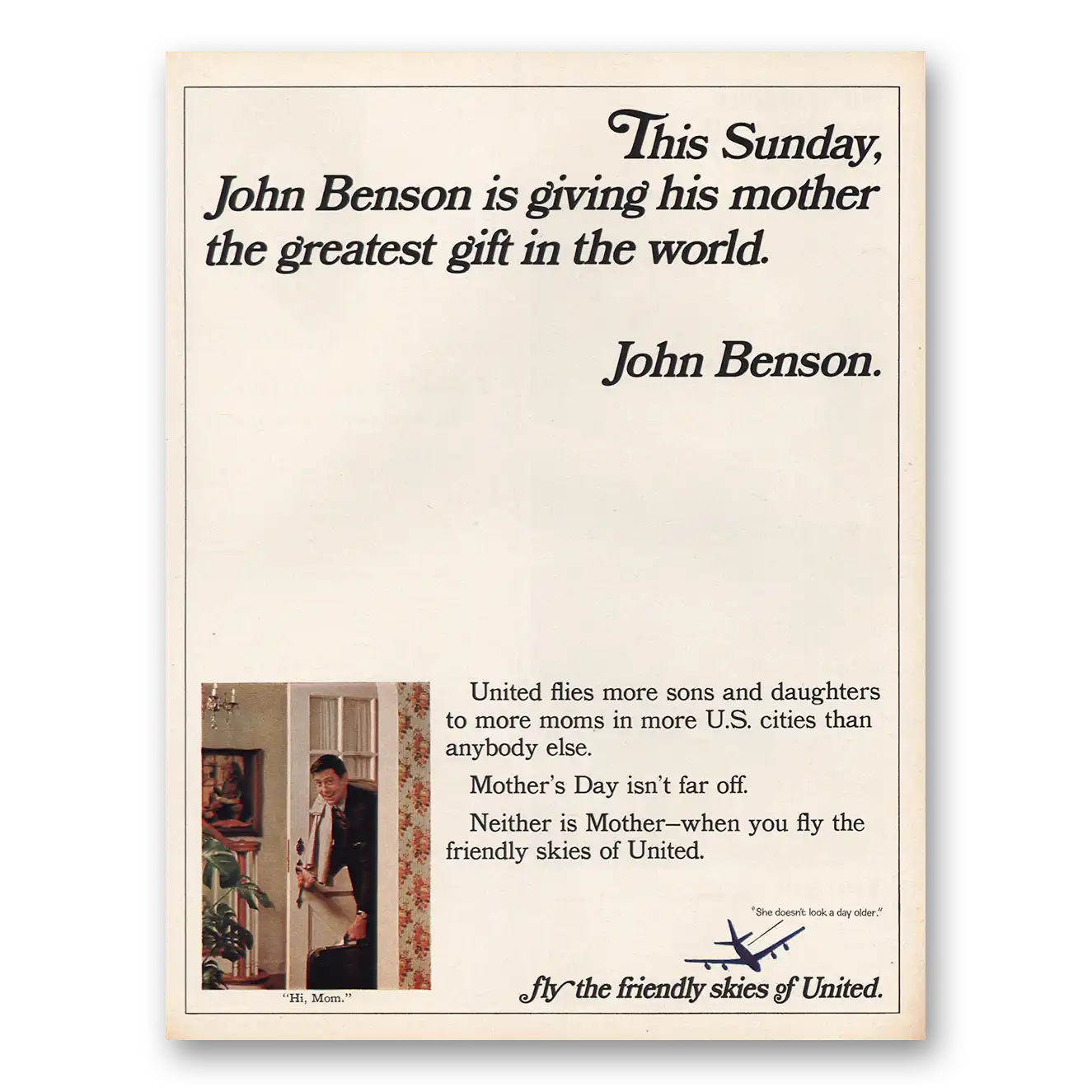 1966 United Airlines Print Ad | John Benson