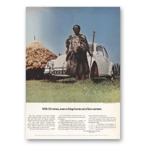 1966 Volkswagen Beetle Print Ad | With 34 Wives Evenking