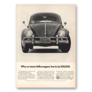 1966 Volkswagen Print Ad | Live To Be 100000