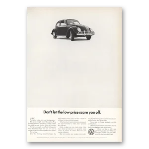 1966 Volkswagen Beetle Print Ad | Don’t Let Low Price Scare You