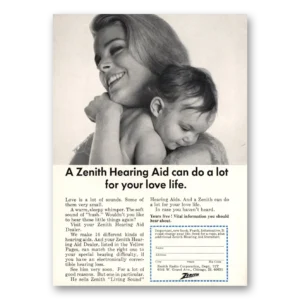 1966 Zenith Hearing Aid Print Ad | Love Is