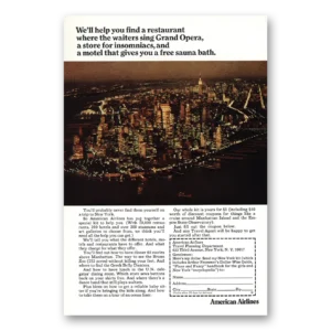 1967 American Airlines Print Ad | Waiters Sing