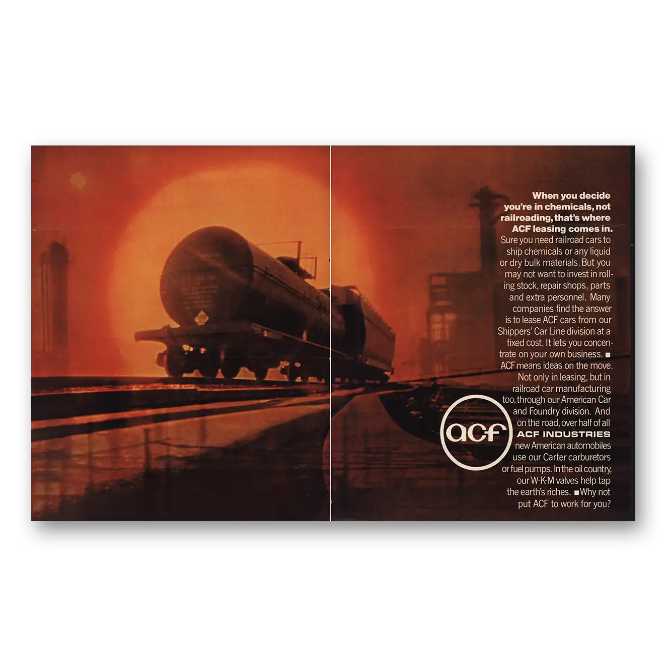 1967 ACF Industries Print Ad | Decide You're In Chemicals