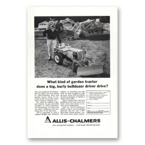 1967 Allis Chalmers Garden Tractor Print Ad | Burly Bulldozer