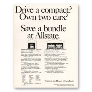 1967 Allstate Insurance Print Ad | Drive Compact