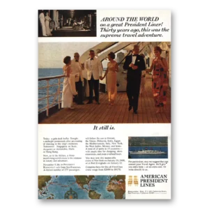 1967 American President Lines Print Ad | Around World Great President