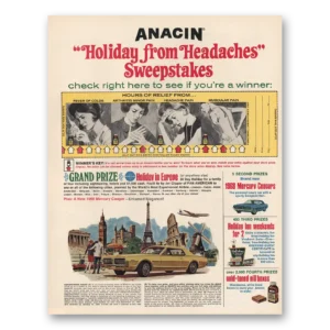 1967 Anacin Print Ad | Sweepstakes