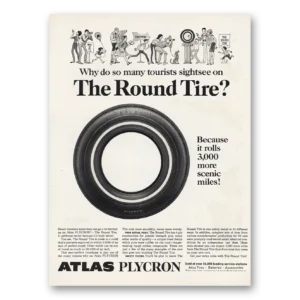 1967 Atlas Tires Print Ad | Tourists Sightsee