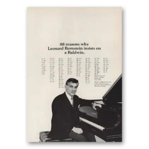 1967 Baldwin Piano Print Ad | Leonard Bernstein Insists