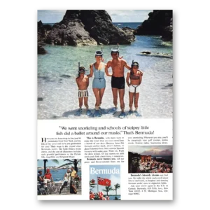 1967 Bermuda Print Ad | Snorkeling