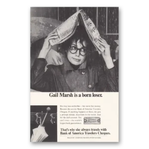 1967 Bank of America Travelers Cheques Print Ad | Gail Marsh