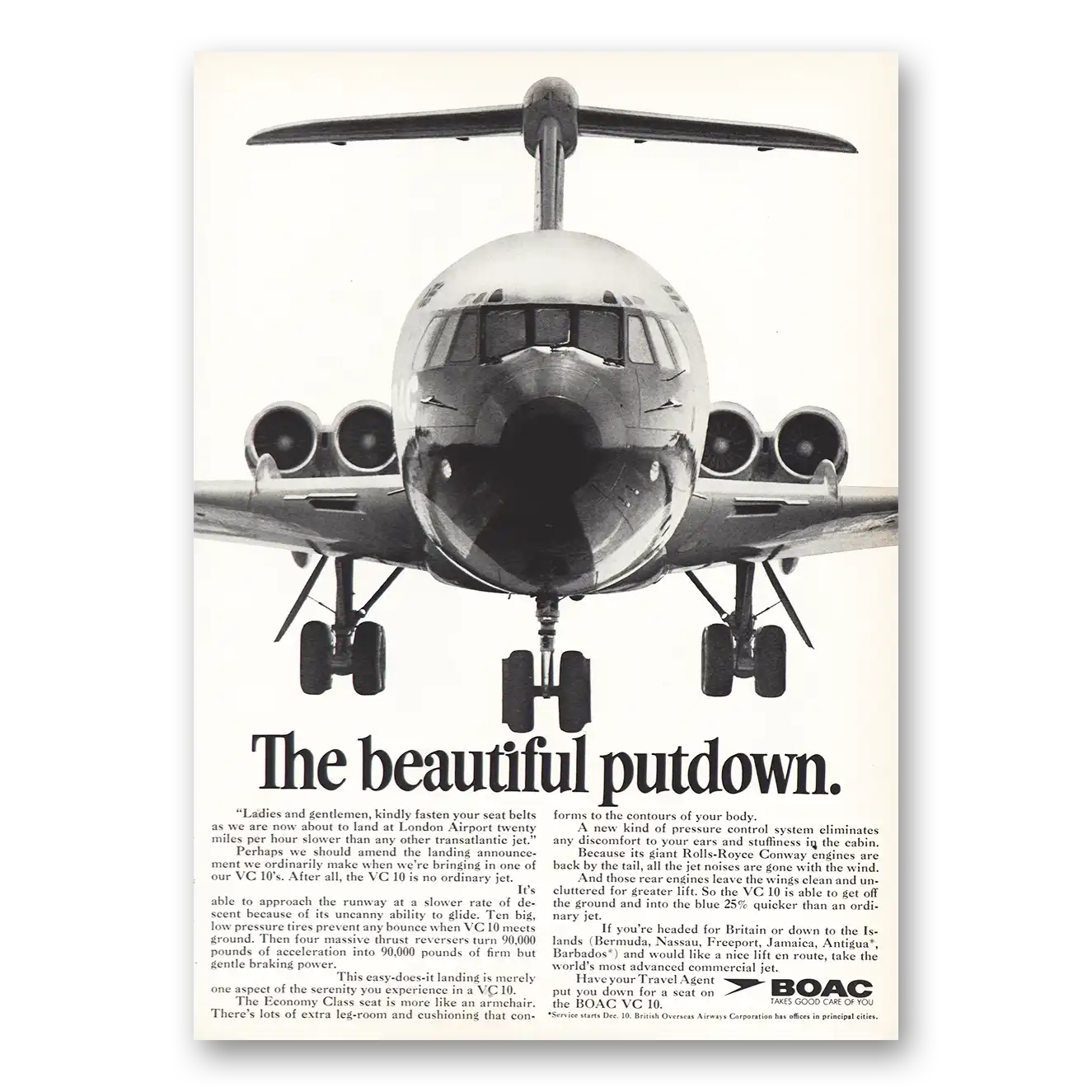 1967 British Airways BOAC Print Ad | The Beautiful Putdown