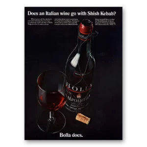 1967 Bolla Italian Wine Print Ad | Shish Kebab
