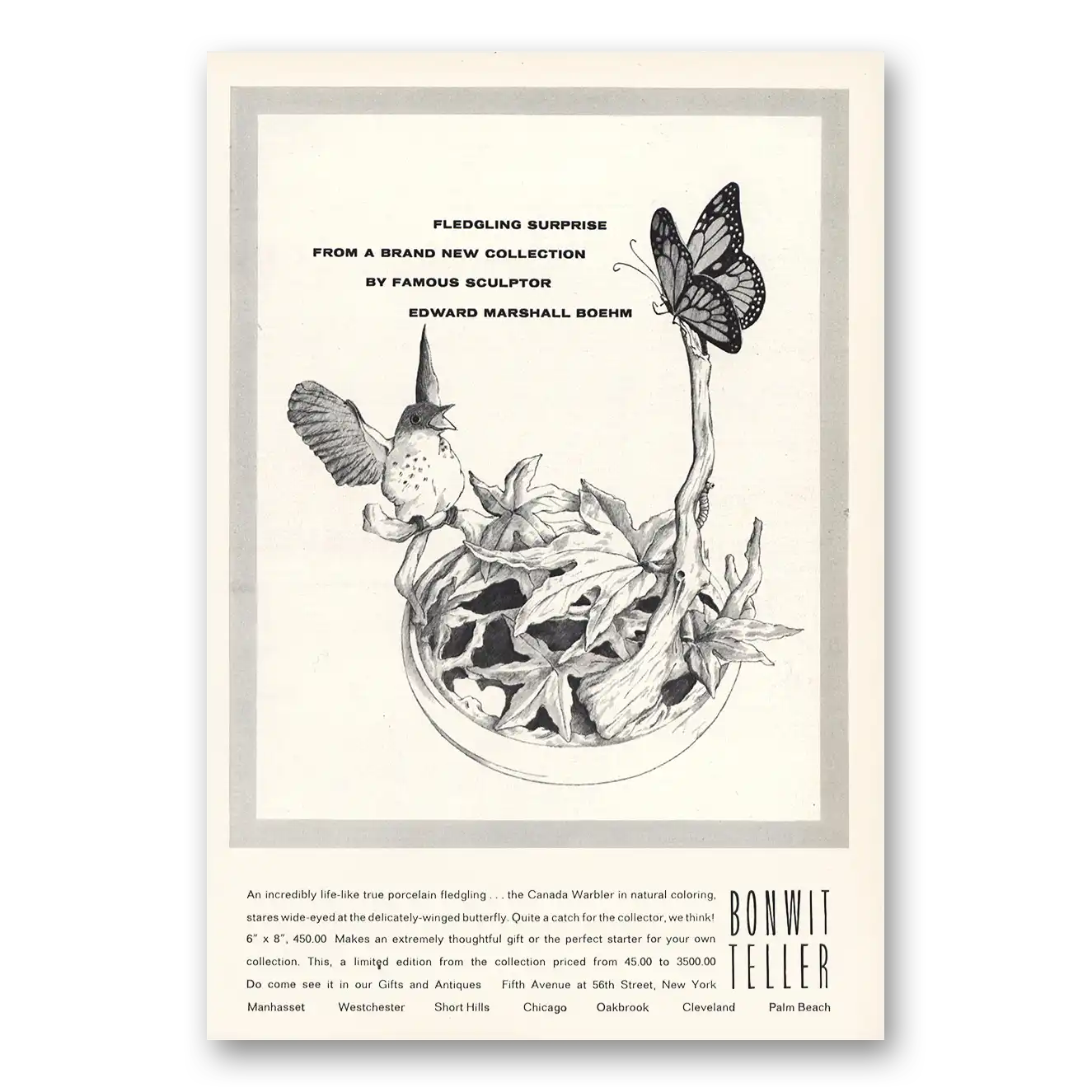 1967 Bonwit Teller Print Ad | Edward Marshall Boehm