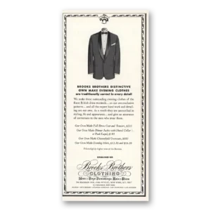 1967 Brooks Brothers Print Ad | Distinctive Own Evening Clothes