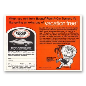 1967 Budget Rent-a-Car Print Ad | Chevrolet Impala