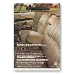 1967 Buick Electra Print Ad | Lacks Fireplace