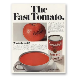 1967 Campbells Tomato Soup Print Ad | Fast Tomato