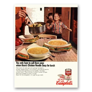 1967 Campbells Chicken Noodle Soup Print Ad | Call Them Once
