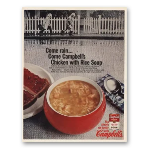 1967 Campbells Chicken with Rice Soup Print Ad | Come Rain