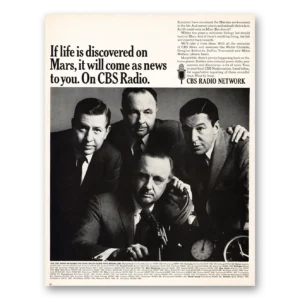 1967 CBS Radio Print Ad | Life Is Discovered On Mars Promo