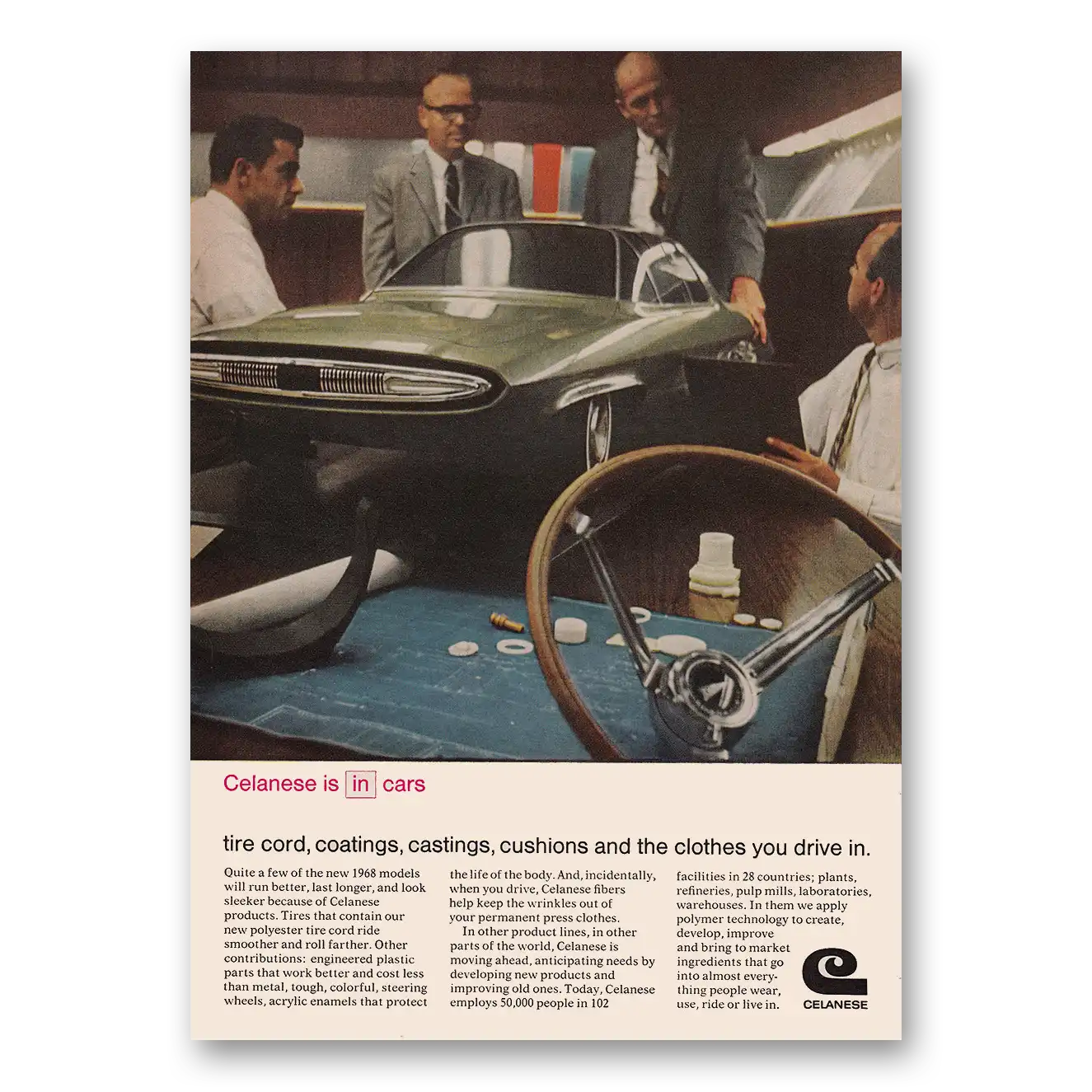 1967 Celanese Print Ad | Tire Cords