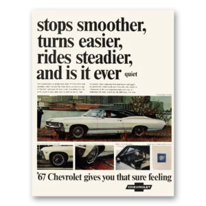 1967 Chevrolet Impala Print Ad | Stops Smoother