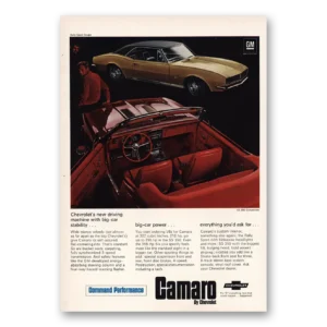 1967 Chevrolet Camaro Print Ad | New Driving Machine