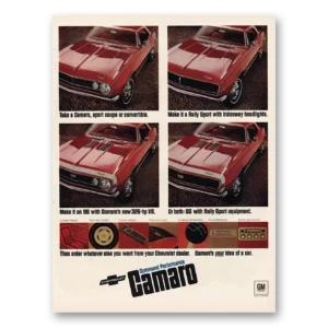 1967 Chevrolet Camaro Print Ad | Sport Coupe Or Convertible