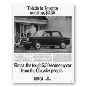 1967 Chrysler Simca Print Ad | Nonstop 255