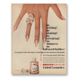 1967 Clairol Cosmetics Print Ad | No Setting No Shaking