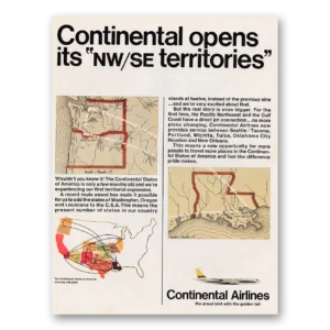 1967 Continental Airlines Print Ad | Se Territories
