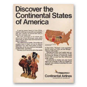 1967 Continental Airlines Print Ad | Continental States