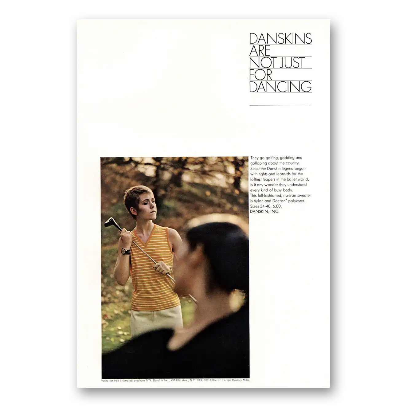 1967 Danskins Print Ad | Golfing Gadding