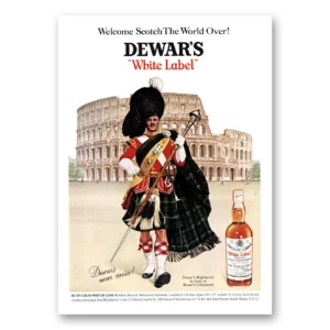 1967 Dewars White Label Print Ad | Rome Colosseum