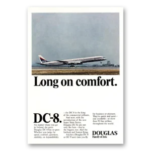 1967 Douglas DC8 Print Ad | Long Comfort