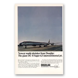 1967 Douglas DC8 Print Ad | Newest World Shrinker