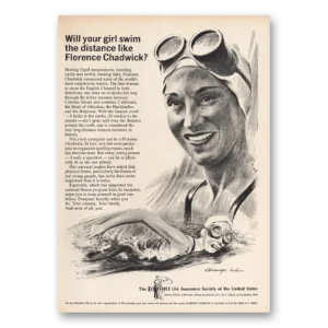 1967 Equitable Life Assurance Print Ad | Florence Chadwick