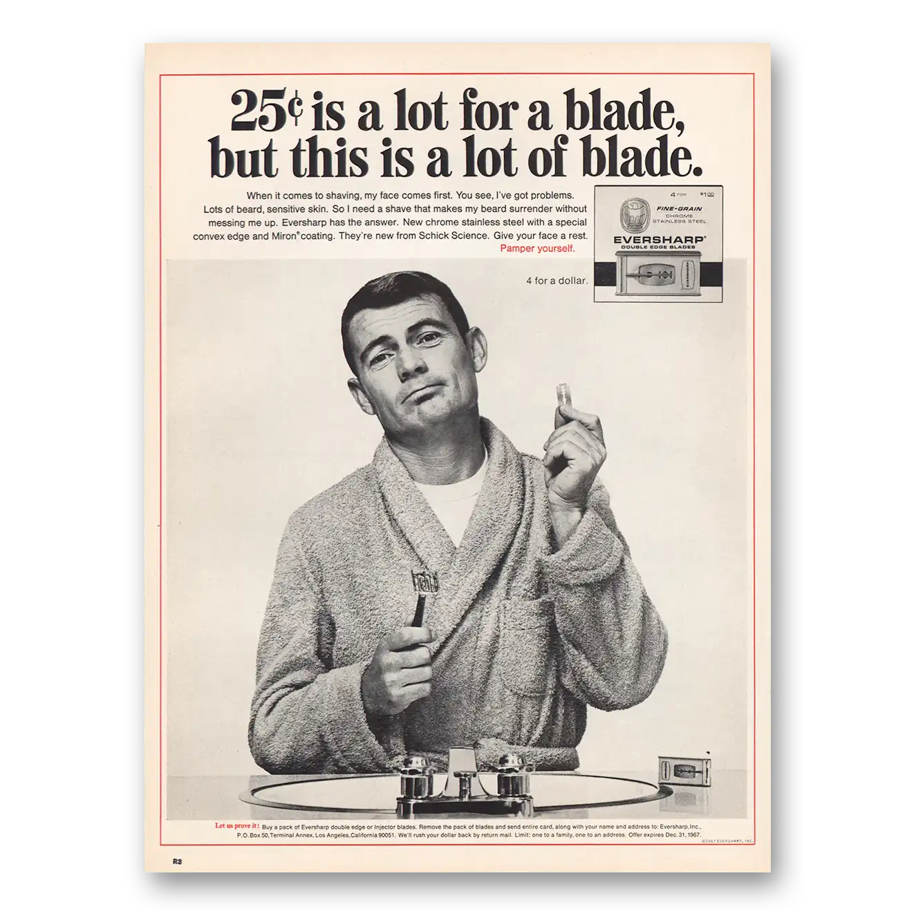 1967 Eversharp Razor Print Ad | Lot Blade