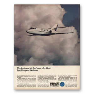 1967 Fan Jet Falcon Print Ad | Business Jet