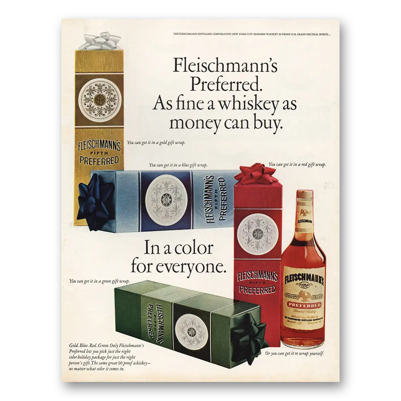 1967 Fleischmanns Gin Print Ad | Fine Whiskey