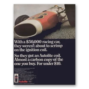 1967 Autolite Spark Plugs Print Ad | Racing Car