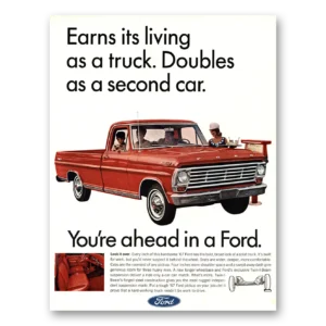 1967 Ford Pickup Print Ad | Earns Its Living