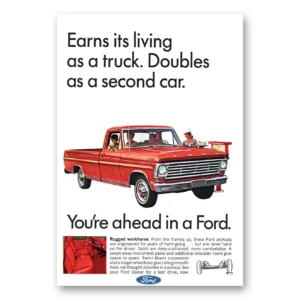 1967 Ford Pickup Print Ad | Earns Its Living