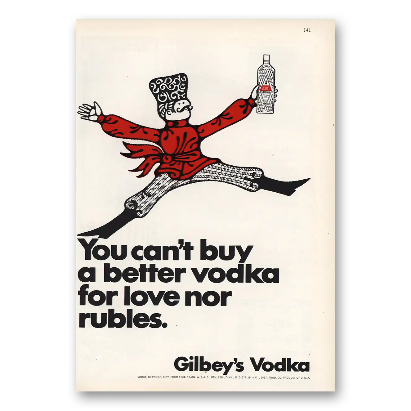 1967 Gilbeys Vodka Print Ad | Love Nor Rubles