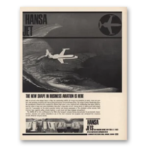 1967 Hansa Jets Print Ad | Business Aviation