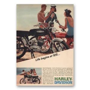 1967 Harley Davidson 125 Print Ad | Life Begins